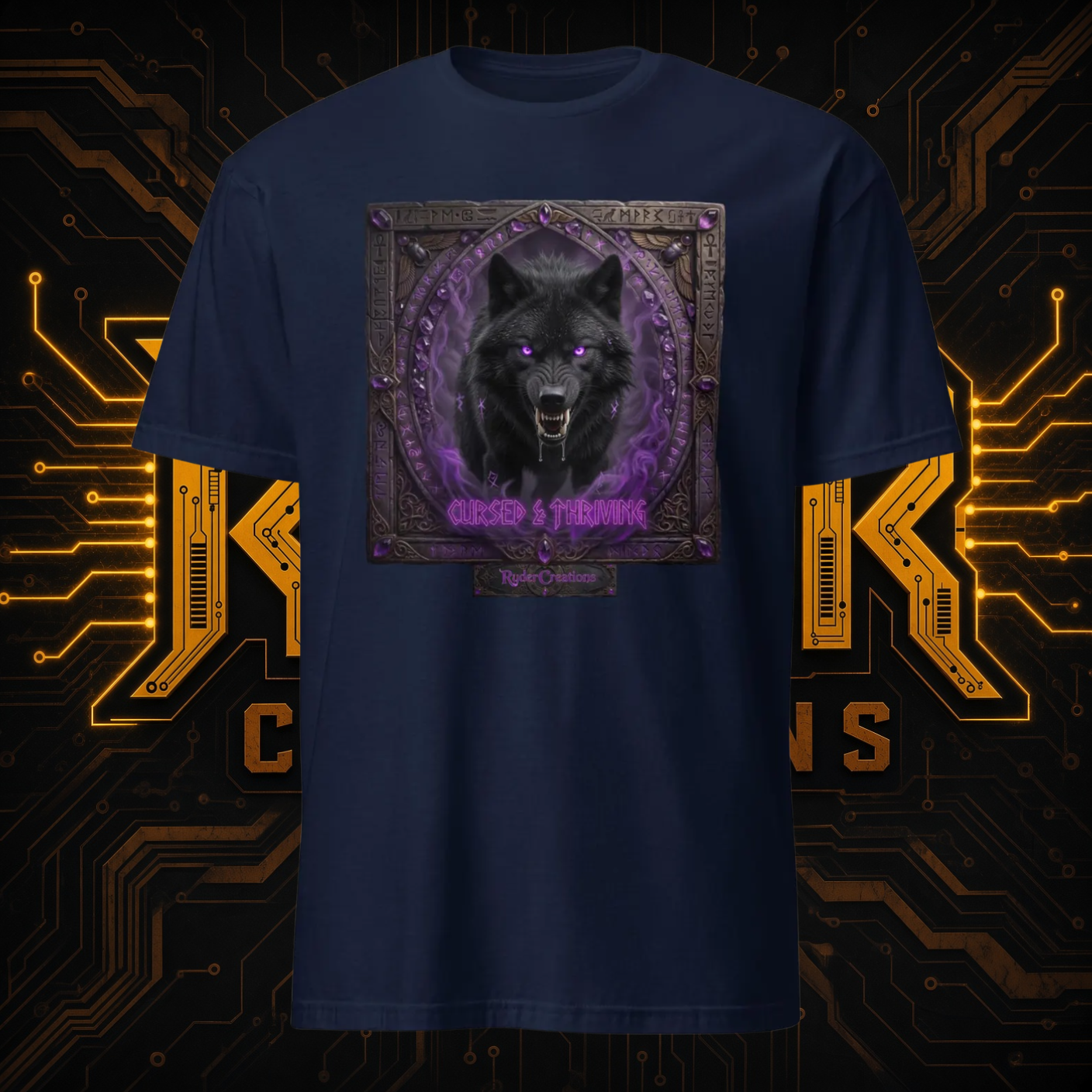 Cursed Mystic Black Wolf T-Shirt