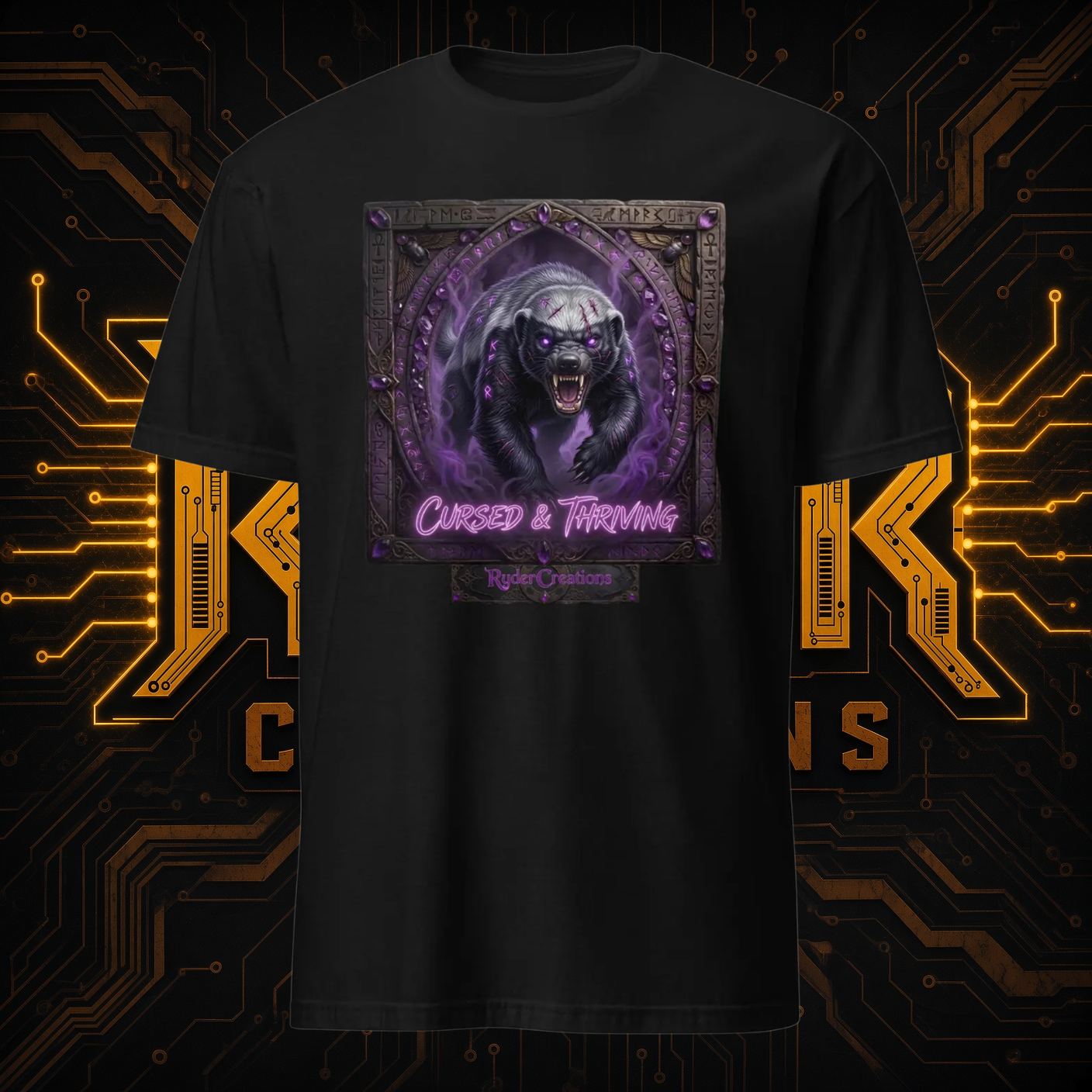 Dark Gothic Honey Badger T-Shirt